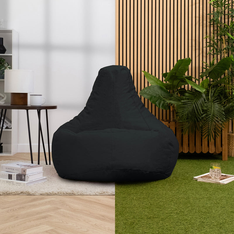 Recliner Sitzsack für den Innen- und Außenbereich, Schwarz