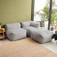 Zen Modulares Sofa, Jumbo Cord, Hellgrau