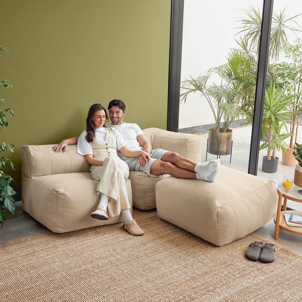 Zen Modularer Sofa, Olefin, Steingrau