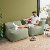 Zen Modularer Sofa, Olefin, Salbeigrün