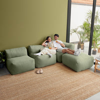 Zen Modularer Sofa, Olefin, Salbeigrün