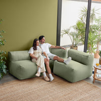 Zen Modularer Sofa, Olefin, Salbeigrün