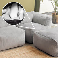 Zen Modulares Sofa, Jumbo Cord, Hellgrau