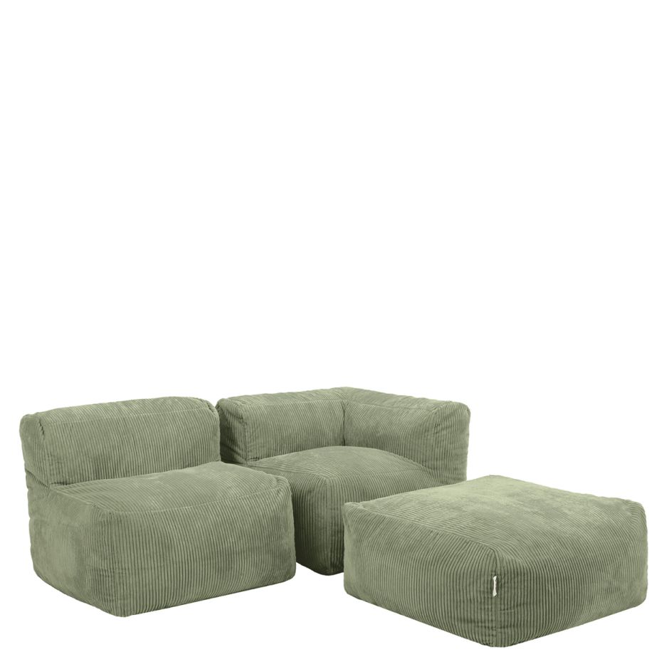 Zen Modulares Sofa, Jumbo Cord, Salbeigrün 