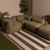 Zen Modularer Sofa, Olefin, Salbeigrün