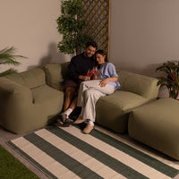 Zen Modularer Sofa, Olefin, Salbeigrün