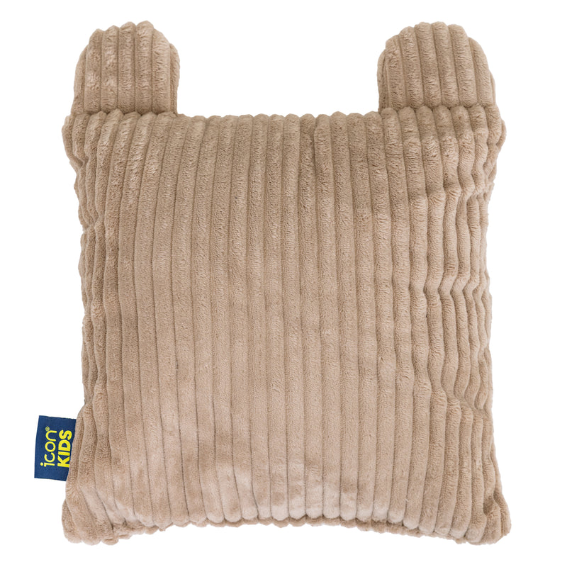 Kids Bertie Bear Cord Cushion - Mocha