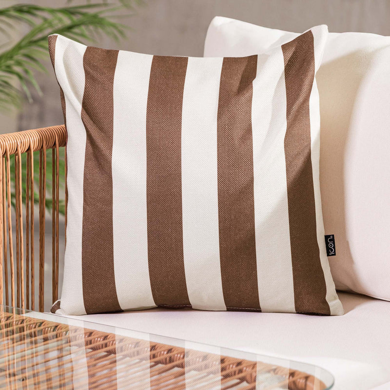Stripe Indoor-Outdoor Kissen – Braun