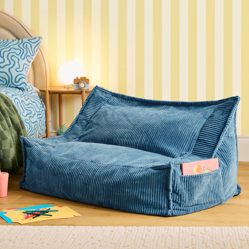 Kinder-Sitzsack Francesco Cord - Denim-Blau