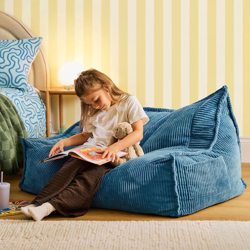 Kinder-Sitzsack Francesco Cord - Denim-Blau