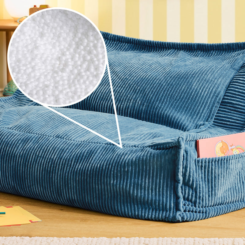 Kinder-Sitzsack Francesco Cord - Denim-Blau