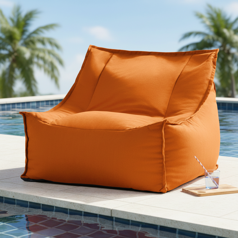 Alo Sessel-Sitzsack, Olefin, Gebranntes Orange