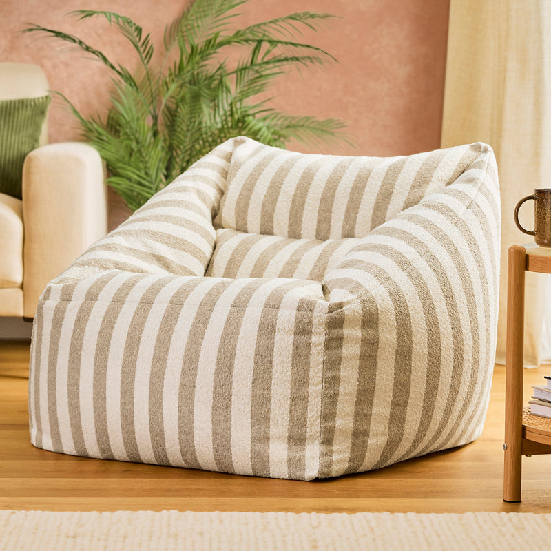 Natalia Bouclé-Sessel im Streifen-Design – Natur