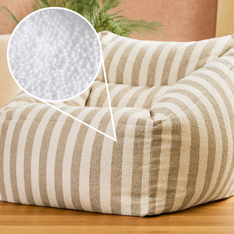 Natalia Bouclé-Sessel im Streifen-Design – Natur