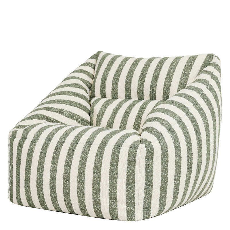 Natalia Bouclé-Sessel im Streifen-Design – Olivgrün