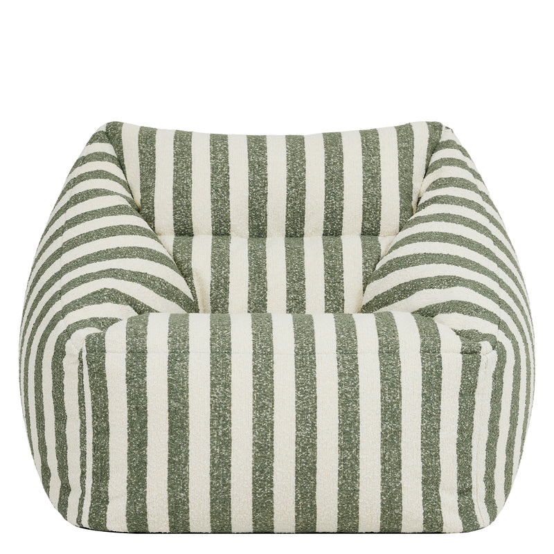 Natalia Bouclé-Sessel im Streifen-Design – Olivgrün