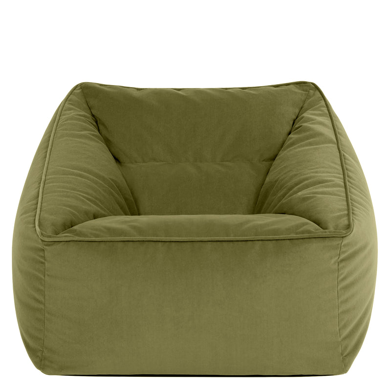 Natalia Sessel-Sitzsack mit Samtbezug, Olivgrün