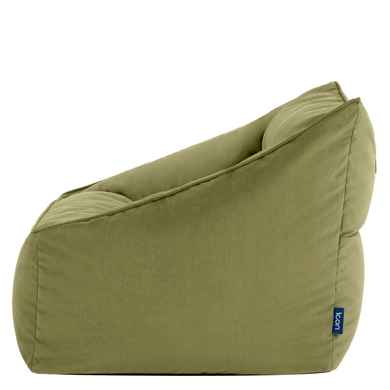 Natalia Sessel-Sitzsack mit Samtbezug, Olivgrün