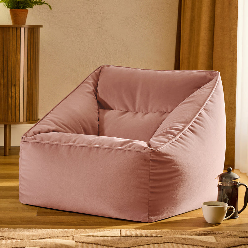 Natalia Sessel-Sitzsack mit Samtbezug, Dämmerungsrosa