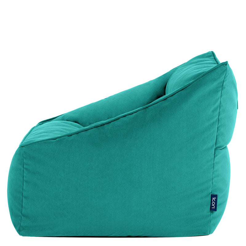 Natalia Sessel-Sitzsack mit Samtbezug, Blaugrün