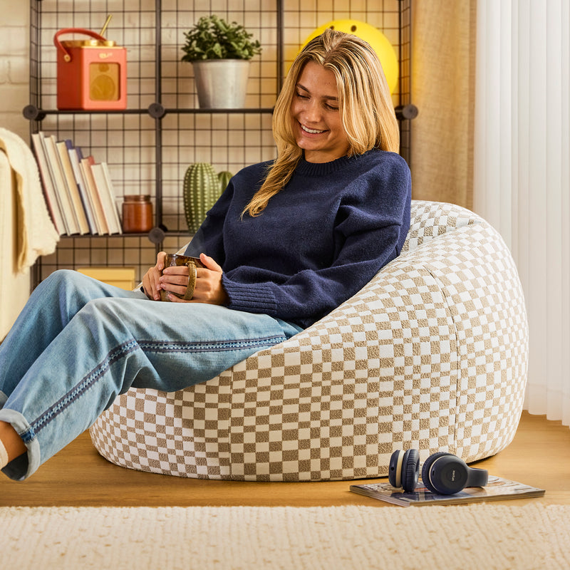 Kingston Checkerboard Classic Sitzsack - Natur