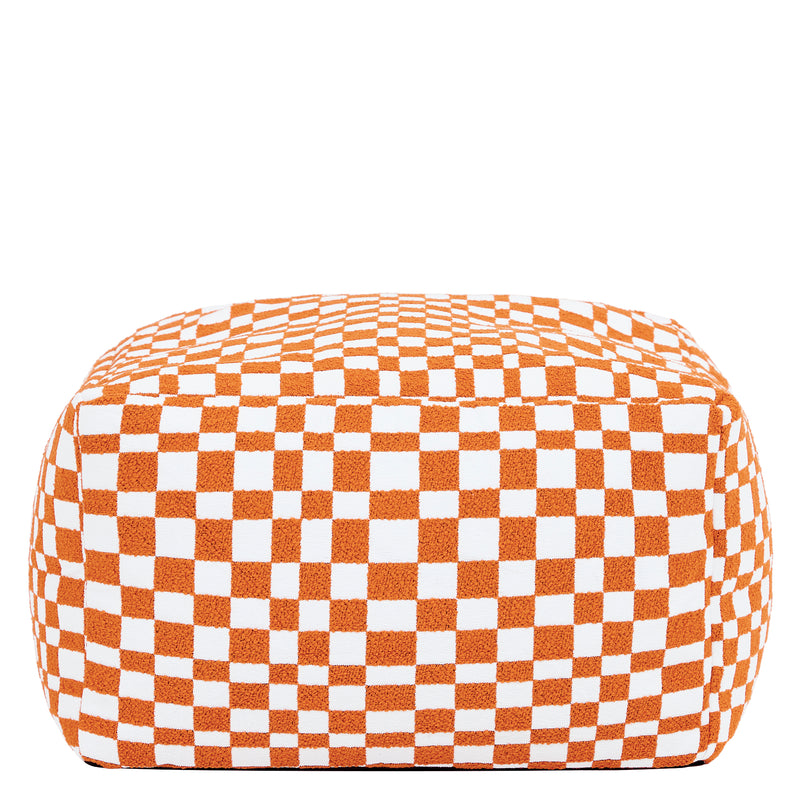 Amara Schachbrett-Fußhocker – Orange