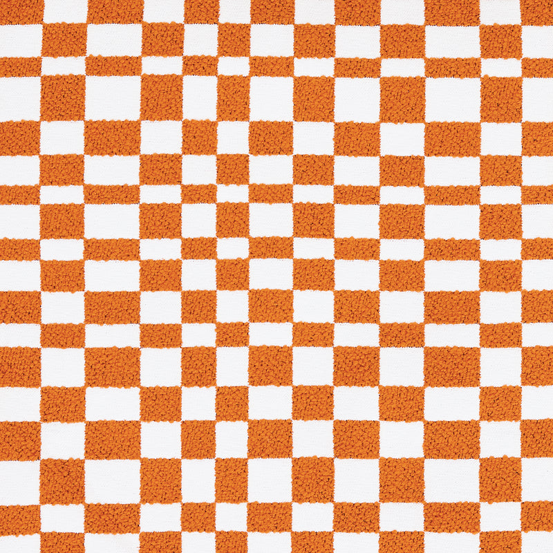 Amara Schachbrett-Fußhocker – Orange