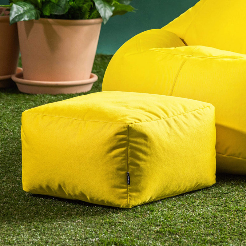 Sitzsack-Fußhocker drinnen und draußen – Gelb