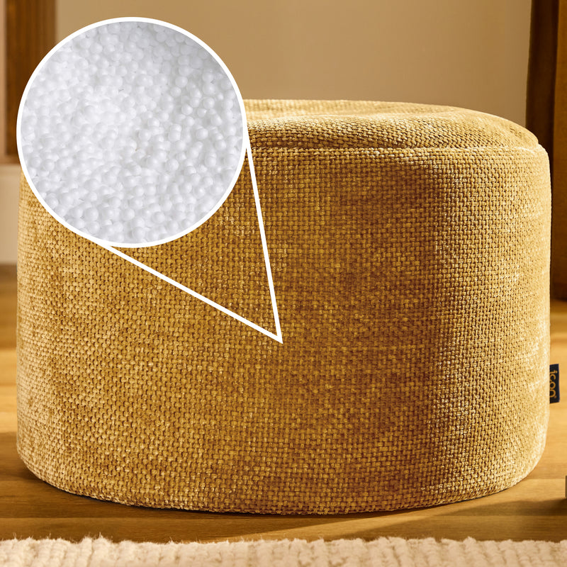 Milano Chenille Runder Hocker - Gold