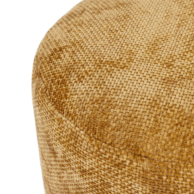 Milano Chenille Round Footstool Bean Bag - Gold