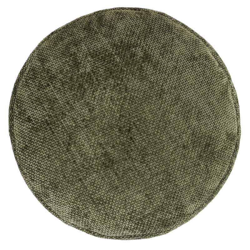 Milano Chenille Round Footstool Bean Bag - Olive Green