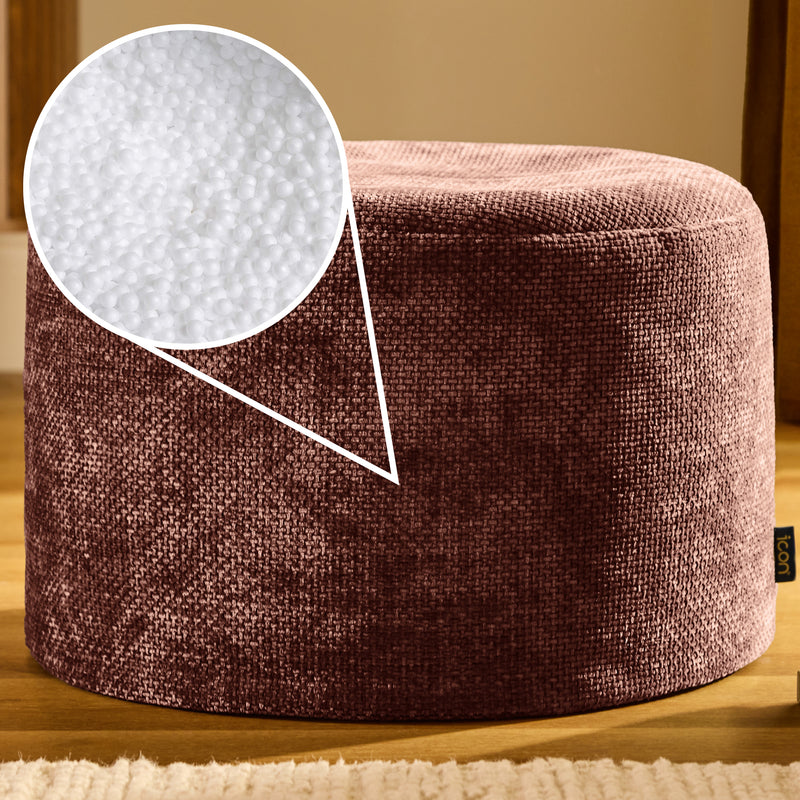 Milano Chenille Runder Hocker - Mulberry