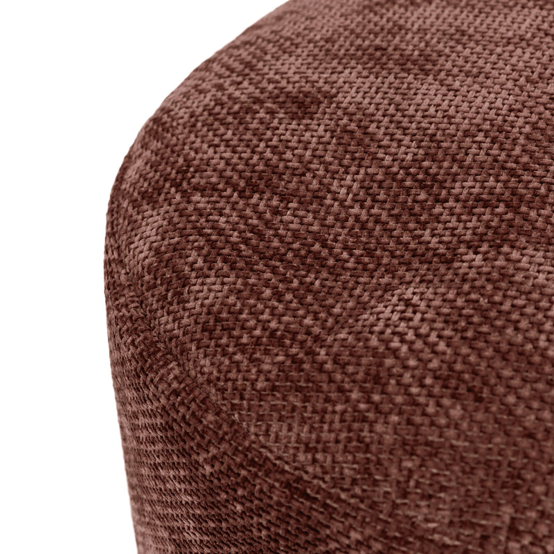 Milano Chenille Round Footstool Bean Bag - Mulberry