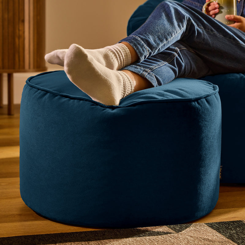 Milano Samt-Pouf - Marineblau