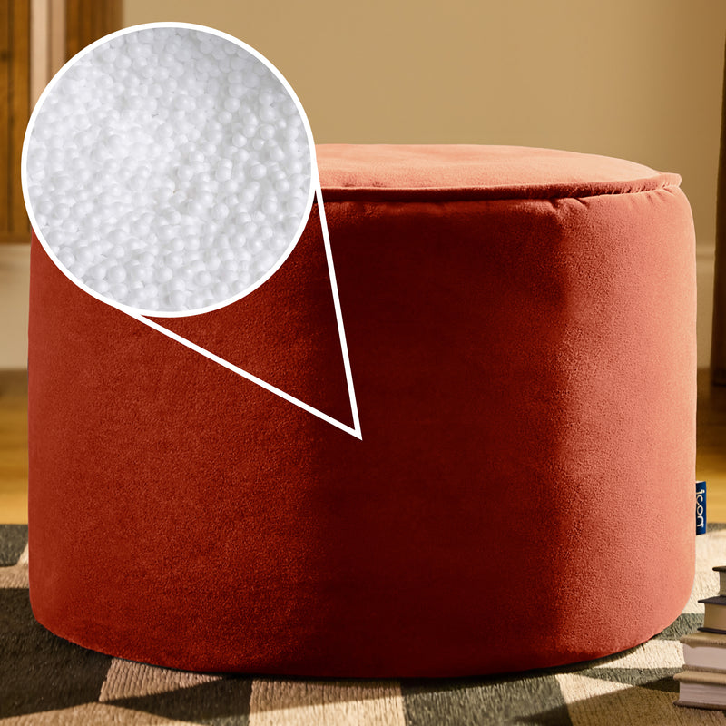 Milano Samt-Sitzpouf - Terrakotta