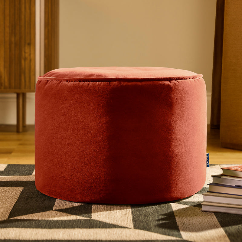 Milano Samt-Sitzpouf - Terrakotta