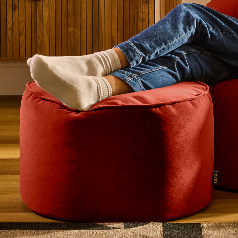 Milano Samt-Sitzpouf - Terrakotta