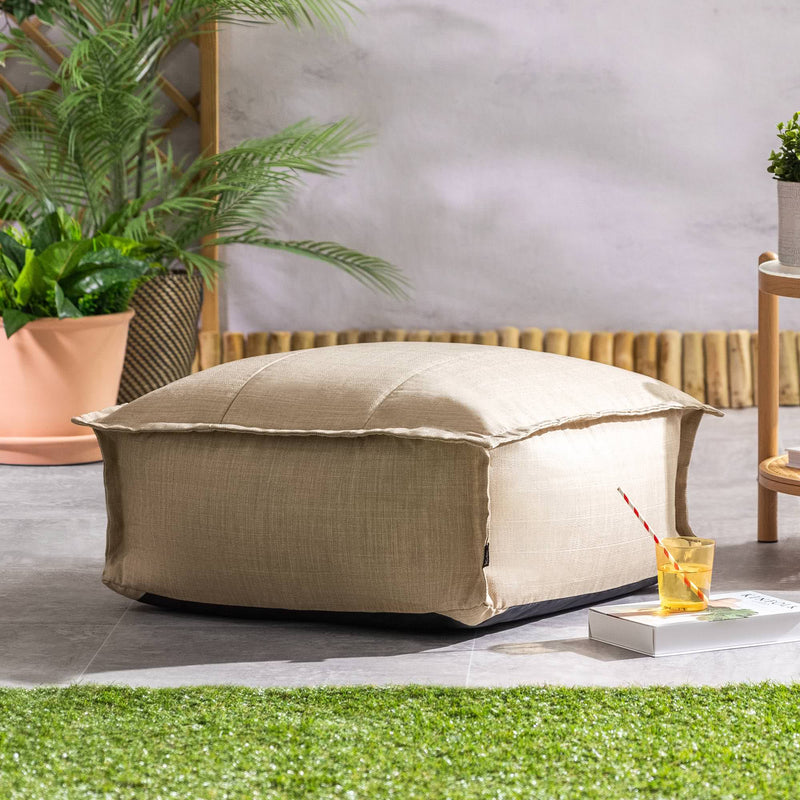 Vita Gewebter Outdoor-Fußhocker, Naturfarben