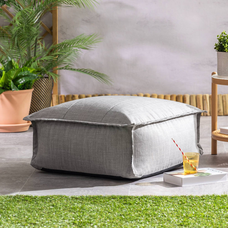Vita Gewebter Outdoor-Fußhocker, Grau