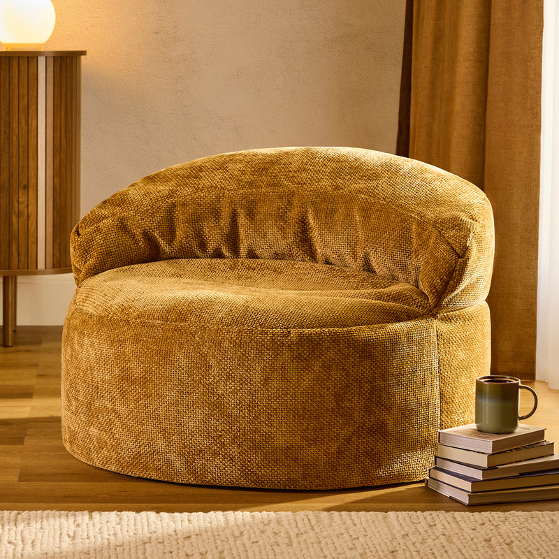Orb Chenille Accent Chair Bean Bag - Gold