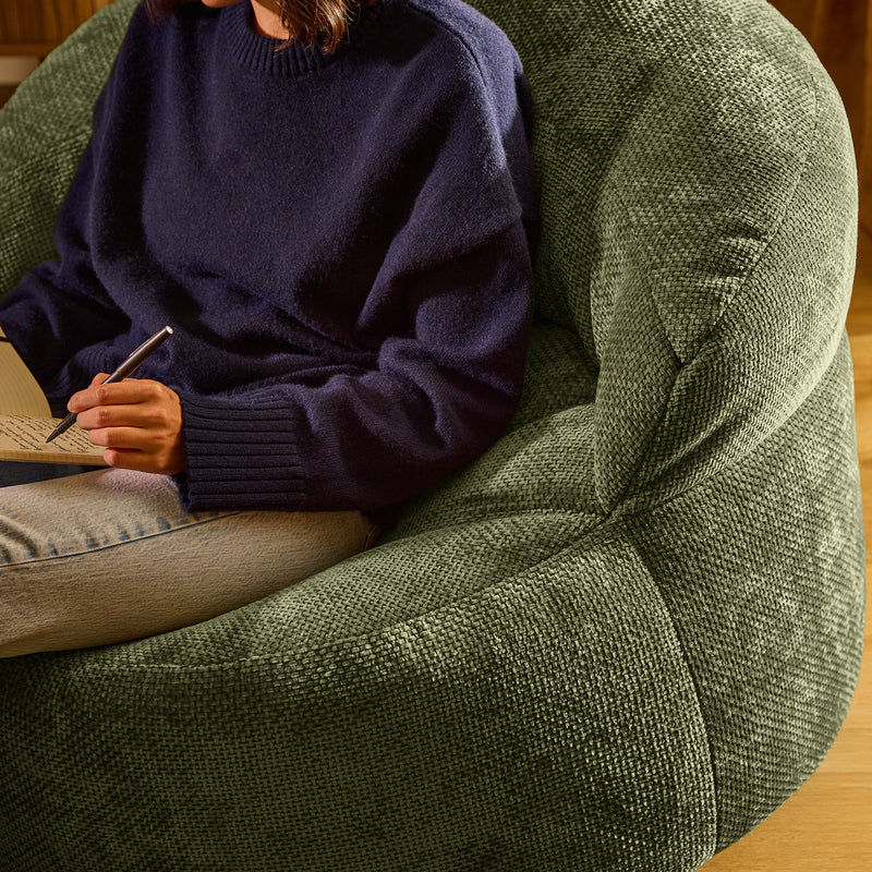 Orb Chenille Akzentstuhl Sitzsack - Olivgrün