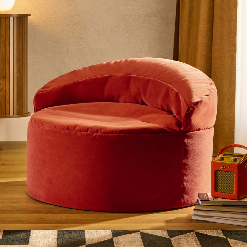 Orb Velvet Accent Chair Bean Bag - Spicy Terracotta