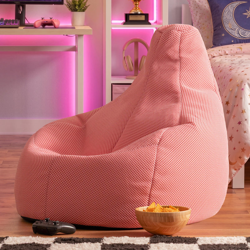 Gaming Sessel-Sitzsack, Performance-Mesh, Pastellrosa