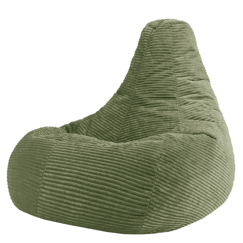 Dalton XL Cord-Sitzsack mit Liegefunktion – Salbeigrün