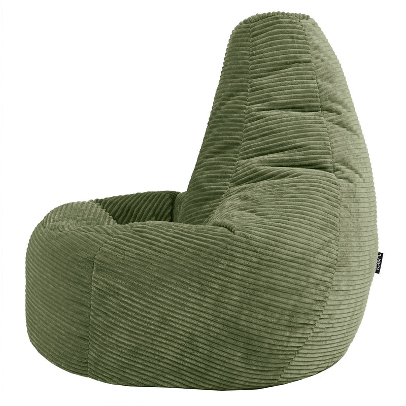 Dalton XL Cord-Sitzsack mit Liegefunktion – Salbeigrün