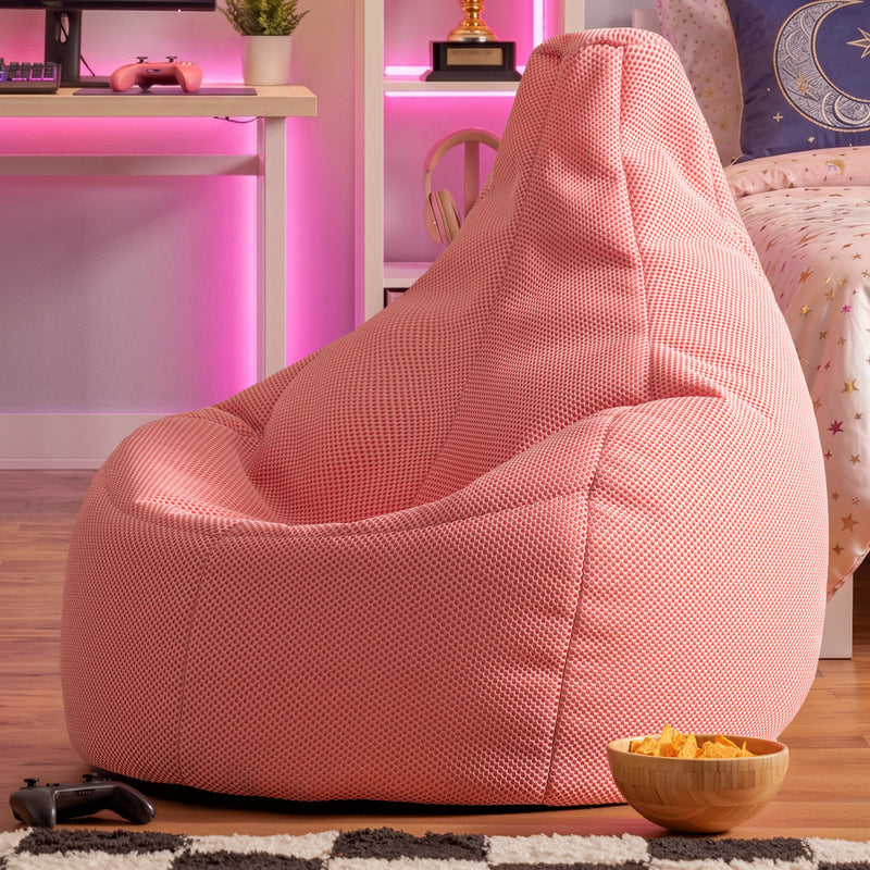 Gaming Recliner Sitzsack XL, Performance-Mesh, Rosa