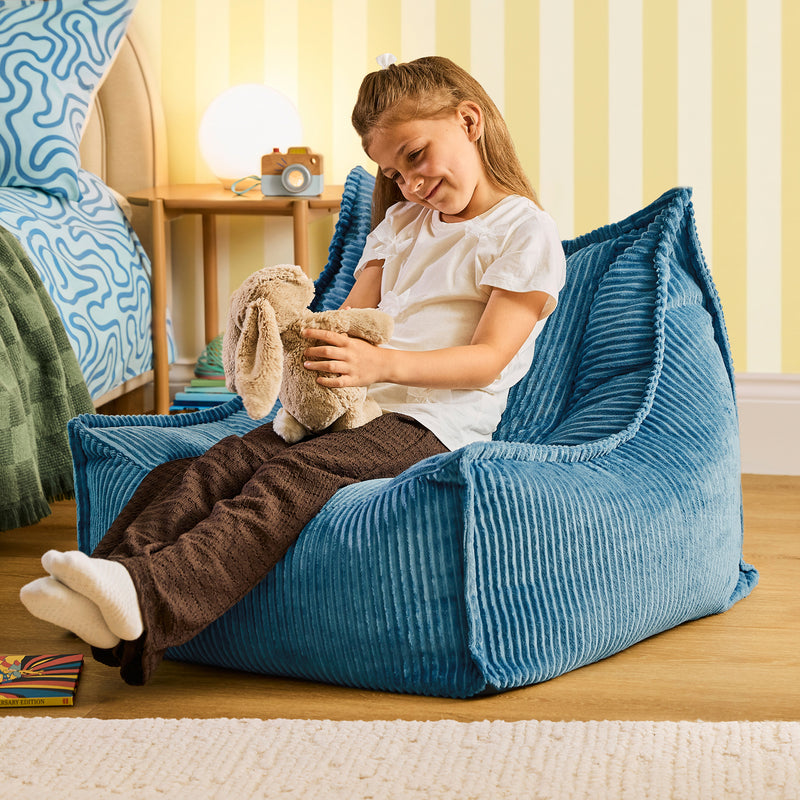 Kids Alto Cord Sitzsack - Denim Blau