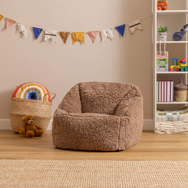 Kids Natalia Teddy-Fleece-Sessel Sitzsack – Teddybraun