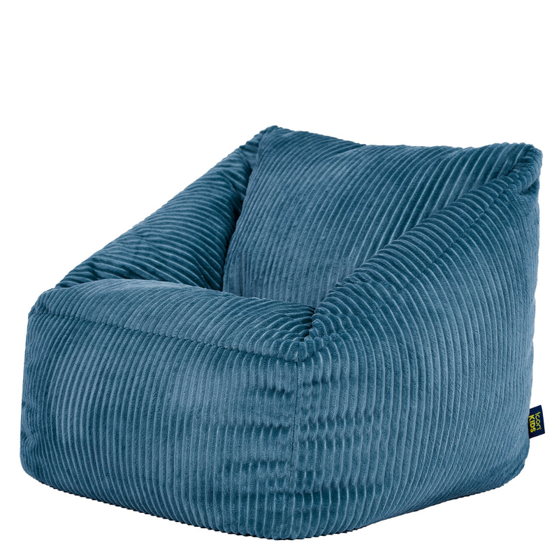 Kinder-Sitzsack Natalia Cord Sessel - Denim-Blau