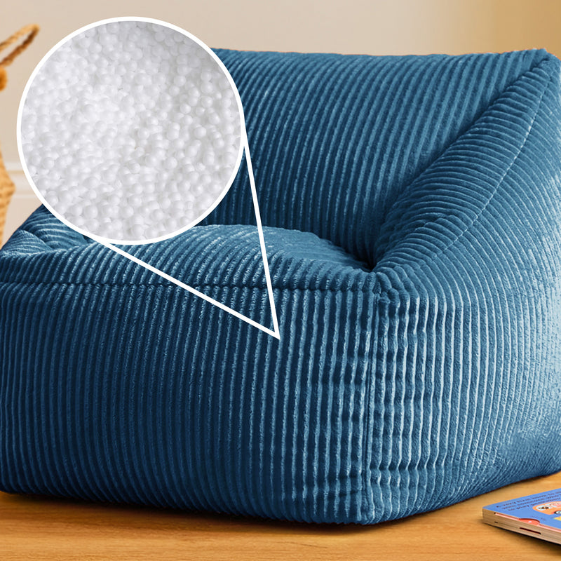 Kinder-Sitzsack Natalia Cord Sessel - Denim-Blau
